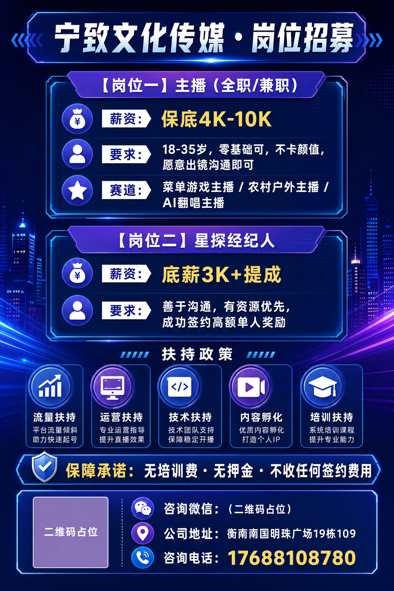 参考图中的招聘海报设计，将其改为竖版A4比例（2:3）。保持原… - 图片创意预览