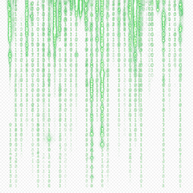 将图片中的黑色背景完全去除，只保留绿色的数字矩阵雨（包括所有绿色数字字符和发光效果），输出透明背景的PNG图片，确保没有任何黑色残留，绿色数字边缘干净清晰，发光效果自然保留