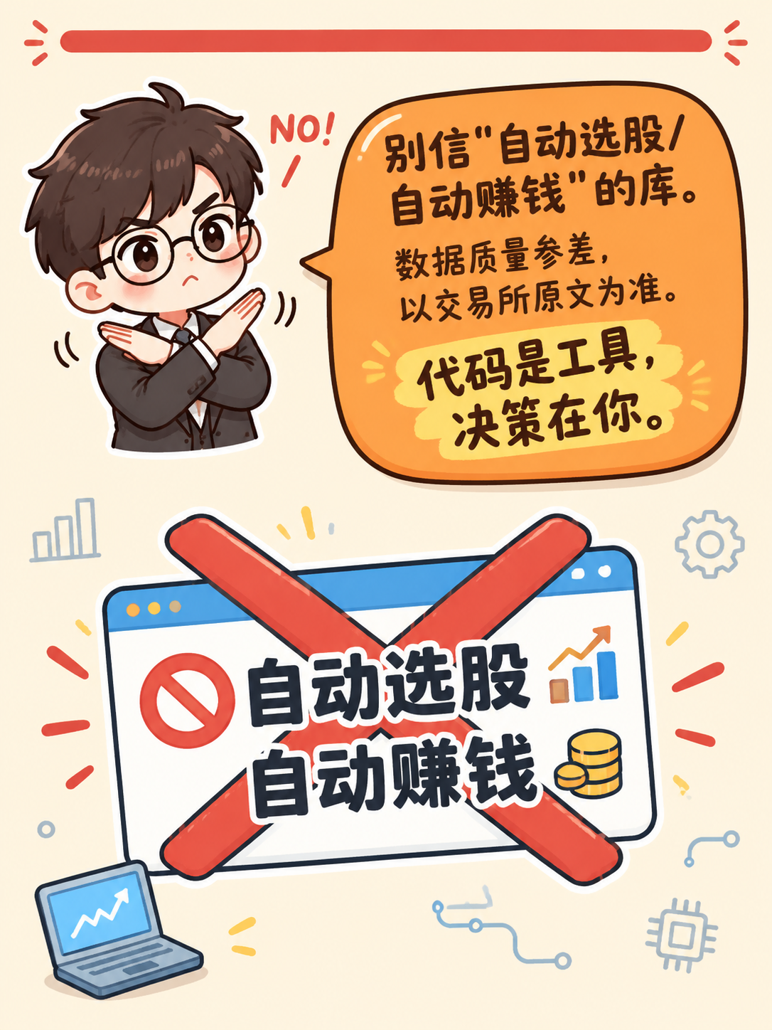 小红书竖版图文内页，Q版卡通风，米黄色背景。顶部有红色小横条装… - 图片创意预览