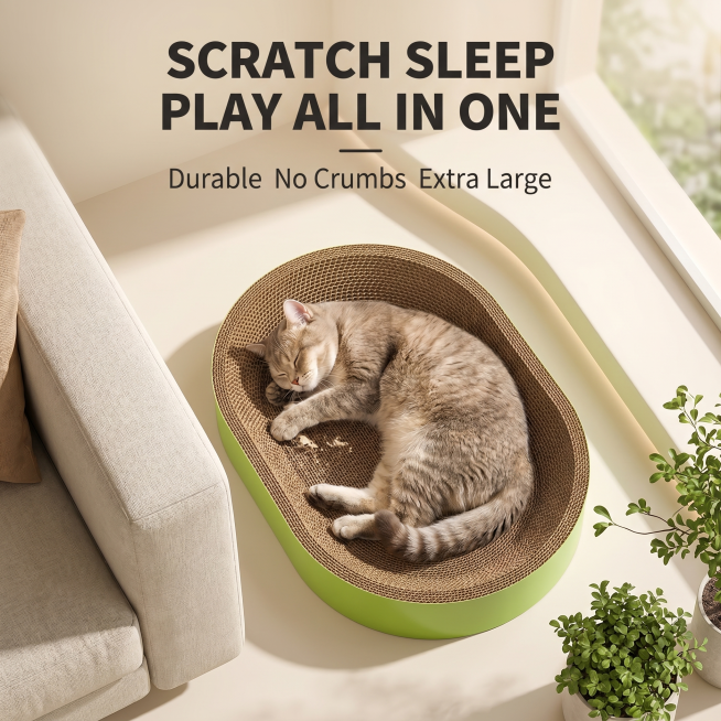 [主图-2] Core function卖点 display diagram of oval cat scratching board bed. [Atmosphere Style] Home hea预览效果