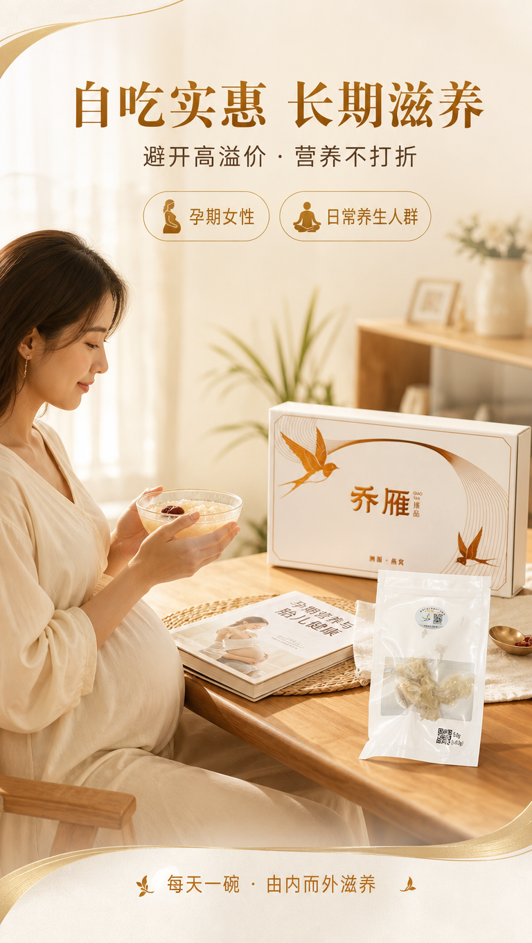 [商品] 使用【图1】独立包装燕角和【图2】乔雁臻品外盒；保留… - 图片创意预览