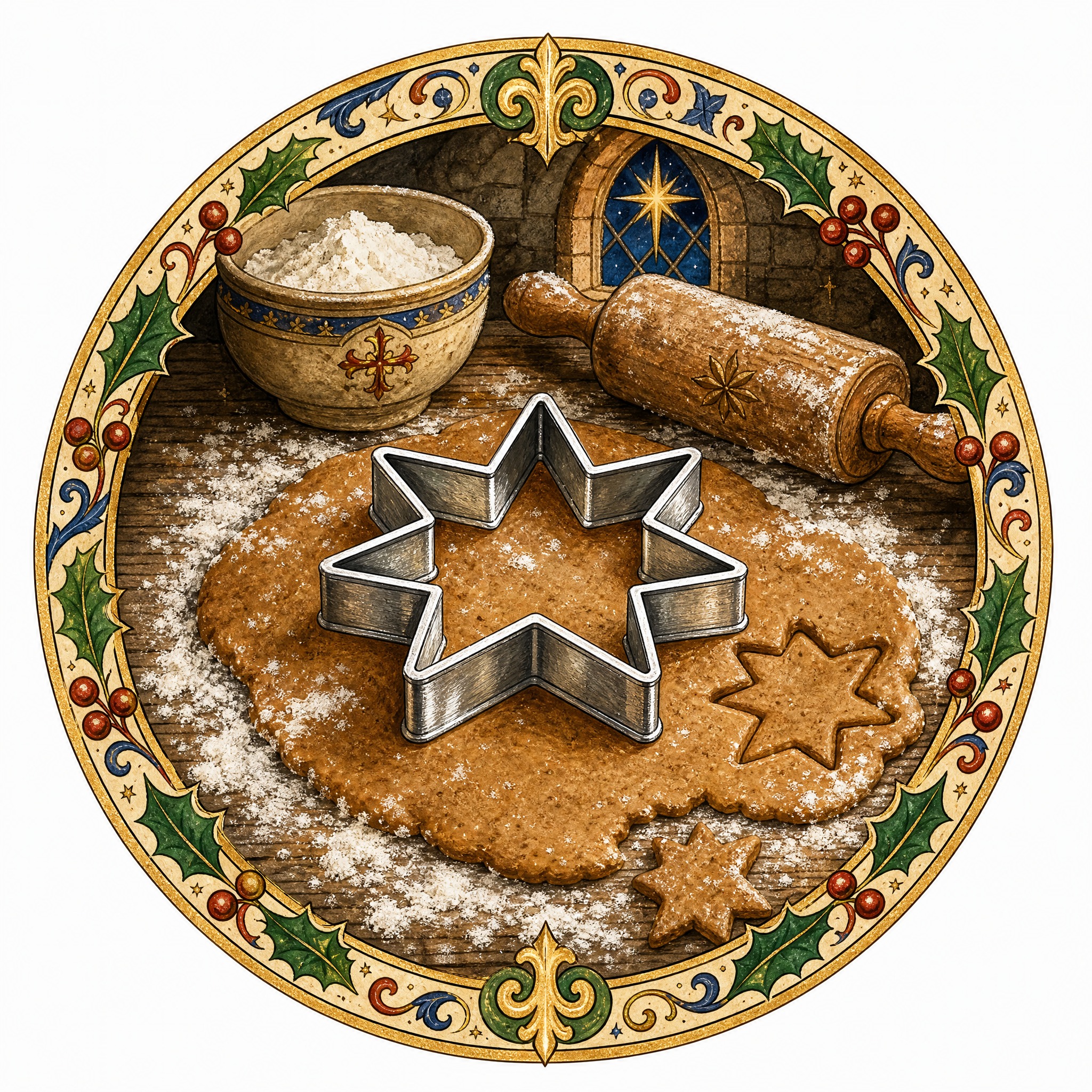 Christmas sticker, medieval ill… - 图片创意预览