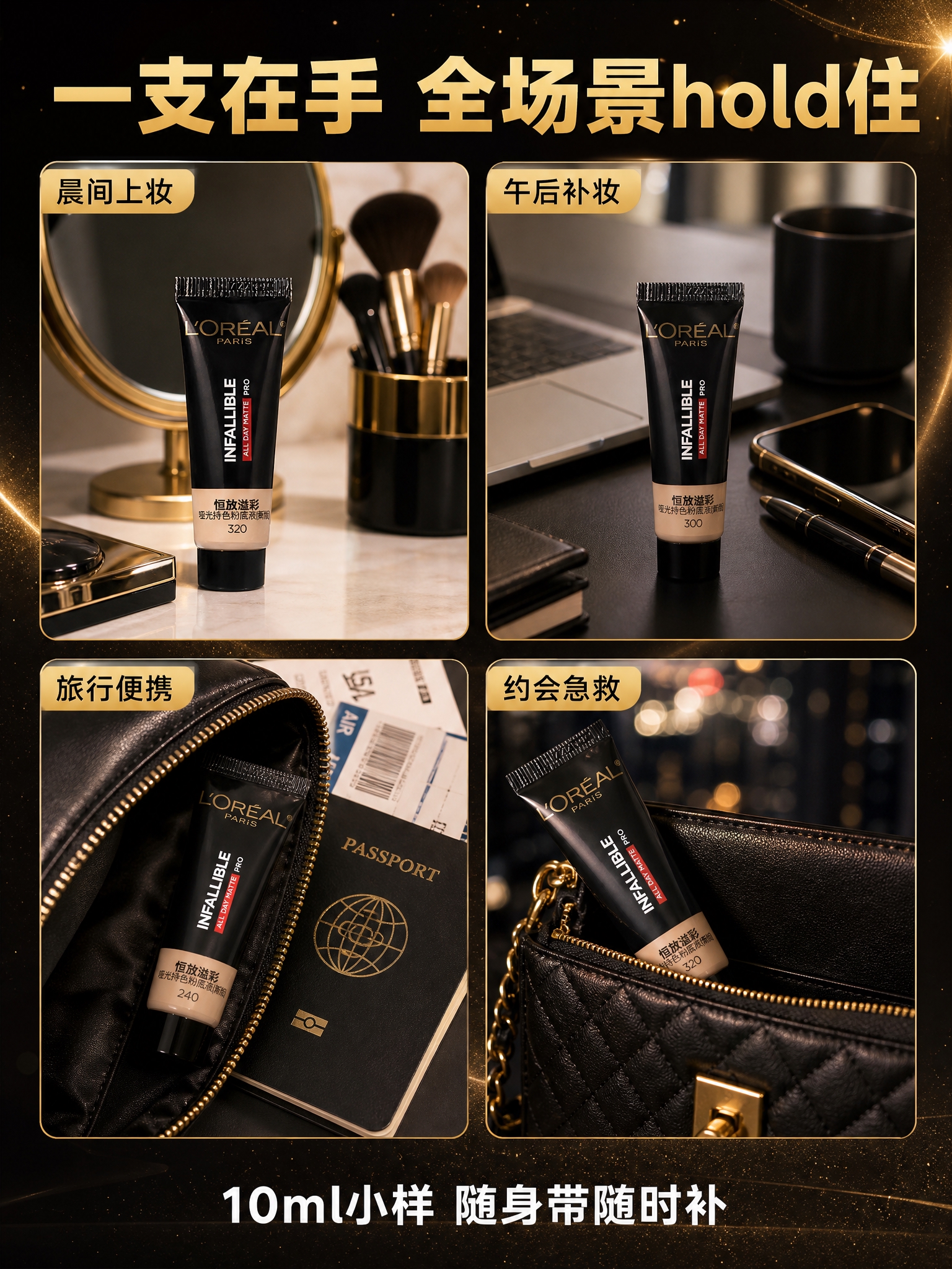 [商品] 使用【图1】欧莱雅吸油棒粉底液小样；保留黑色管身 金… - 图片创意预览