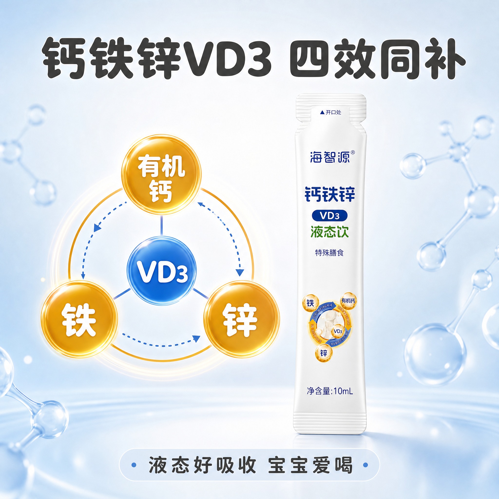 [主图-2] 海智源钙铁锌VD3液态饮 核心营养成分可视化图。… - 图片创意预览