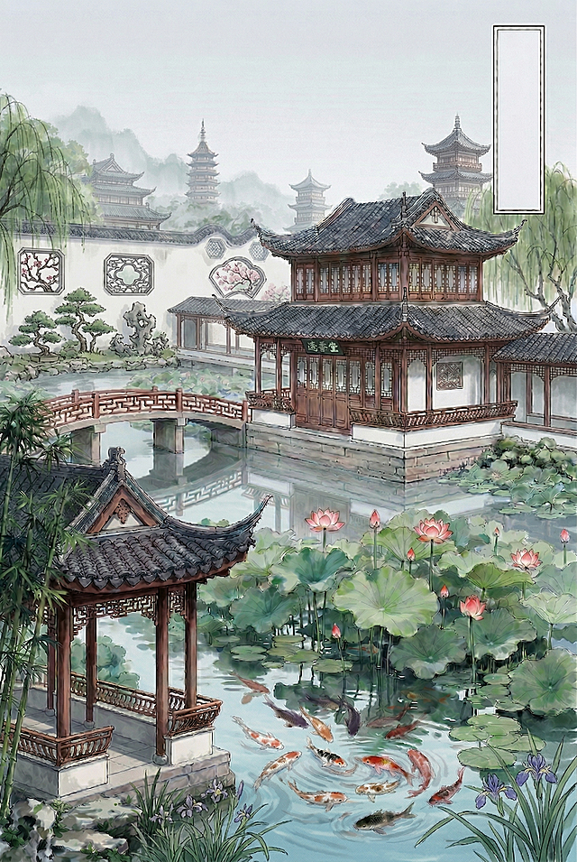 这个延伸的墙太白太空了，前面的水和草呢？再给那个墙上加点窗景