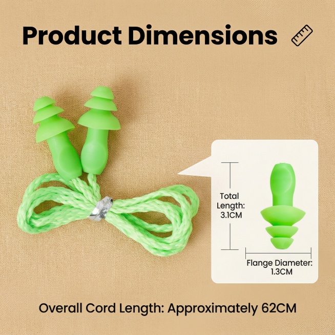 Keep the original green wired Christmas tree silicone earplugs completely unchanged, use slice effec预览效果