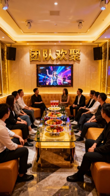 生成50张商务KTV的照片，图片加入一些文字预览效果