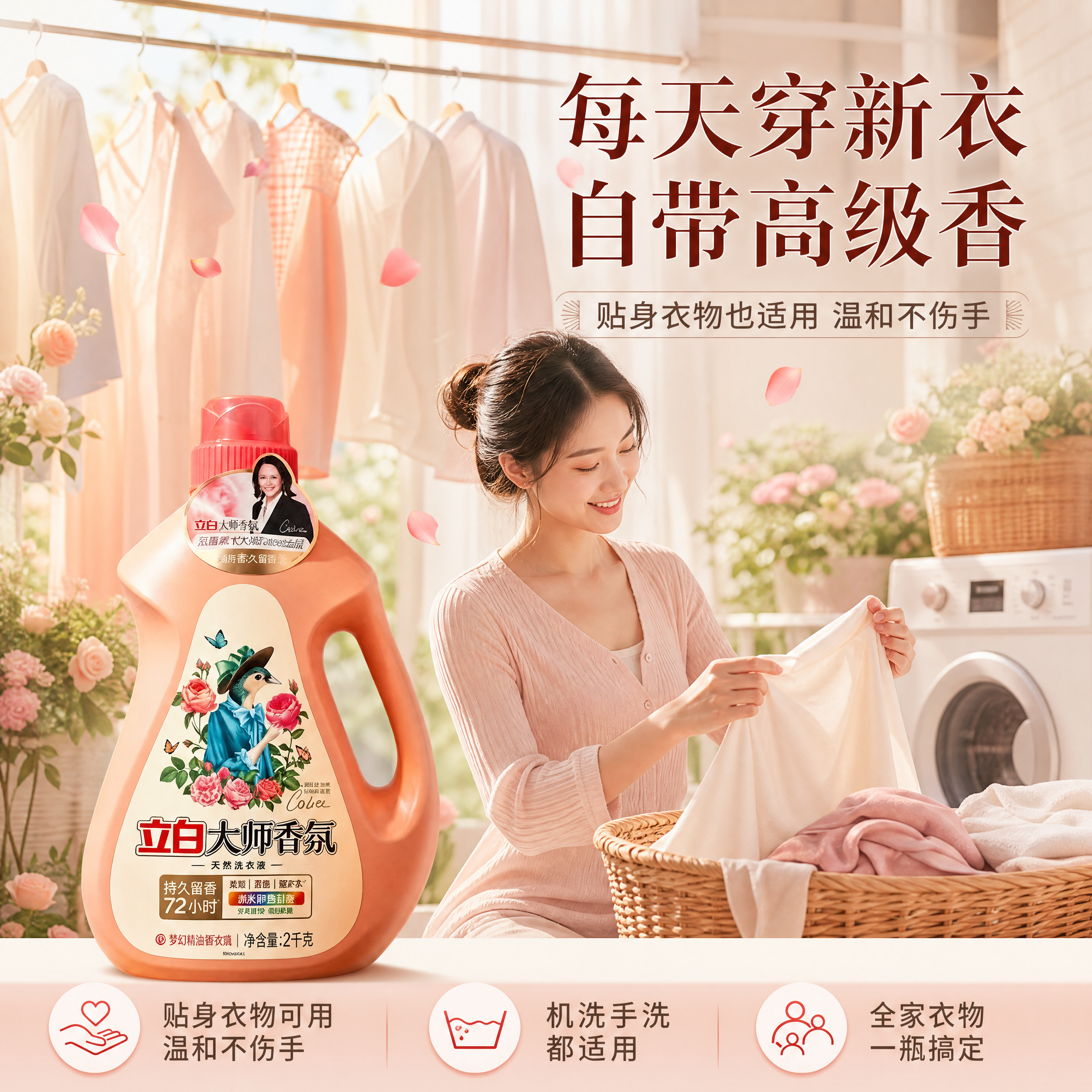 [商品] 使用【图1】立白大师香氛洗衣液2kg单瓶；保留瓶身结… - 图片创意预览