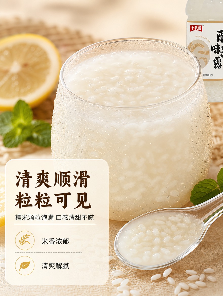 [商品] 使用【图2】原味米露，千秋雨品牌450ml塑料瓶装；… - 图片创意预览