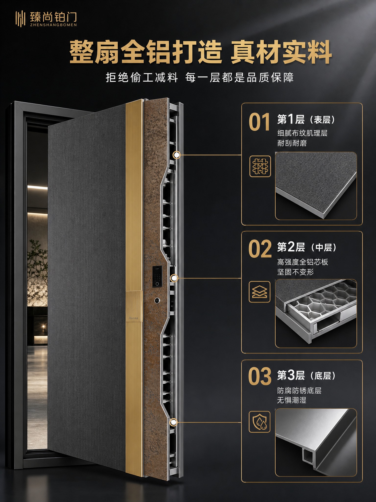 [商品] 使用【图1】臻尚铂门全铝极简别墅大门；保留深灰色布纹… - 图片创意预览