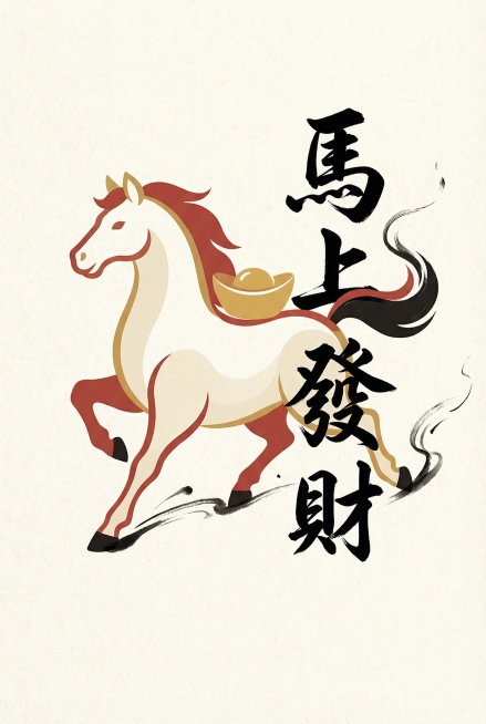 矢量插画，遵循大师级极简构图与超现实布局，画面中用流畅的曲线勾勒出姿态轮廓，采用扁平化矢量图形构建，线条圆润流畅，大量的留白，宛如大师之作，充满艺术魅力，极简主义，中式美学，Q版，抽象骏马，在于马背上预览效果