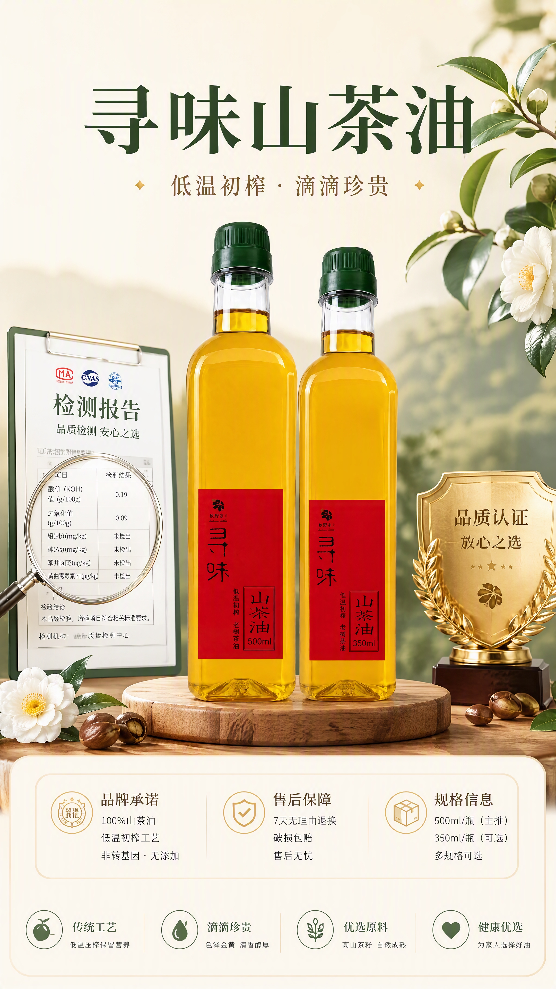 [商品] 使用【图1】寻味山茶油，两瓶不同规格（500ml为主… - 图片创意预览