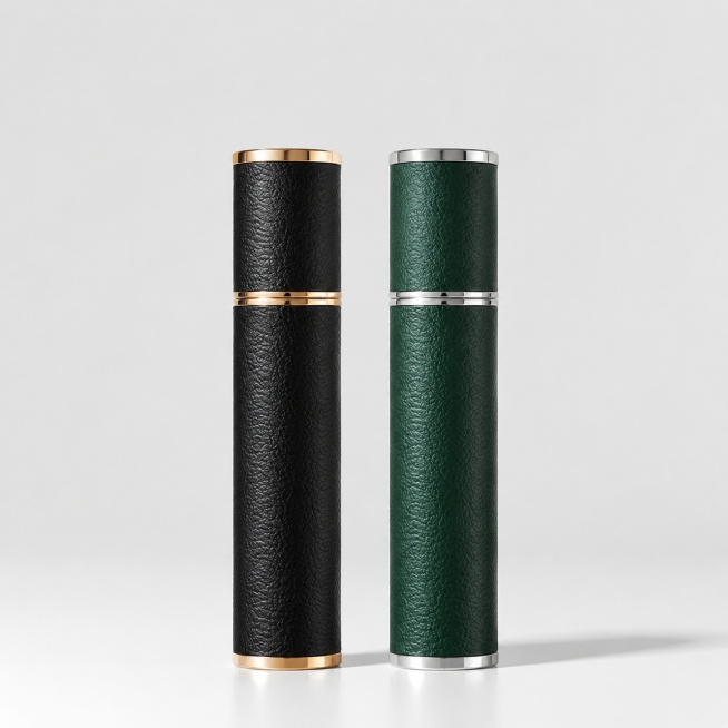 [主图-6] SKU combination display. Show two perfume bottles, one black with gold trim and one green wit预览效果