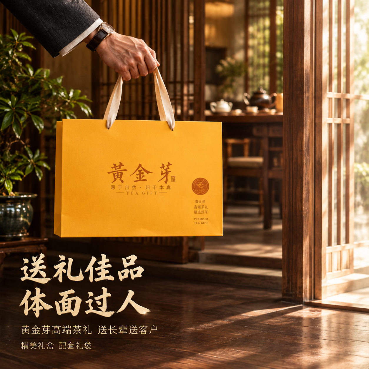 [主图-4] 送礼场景图 手提礼袋送礼场景 强化高端送礼属性与… - 图片创意预览