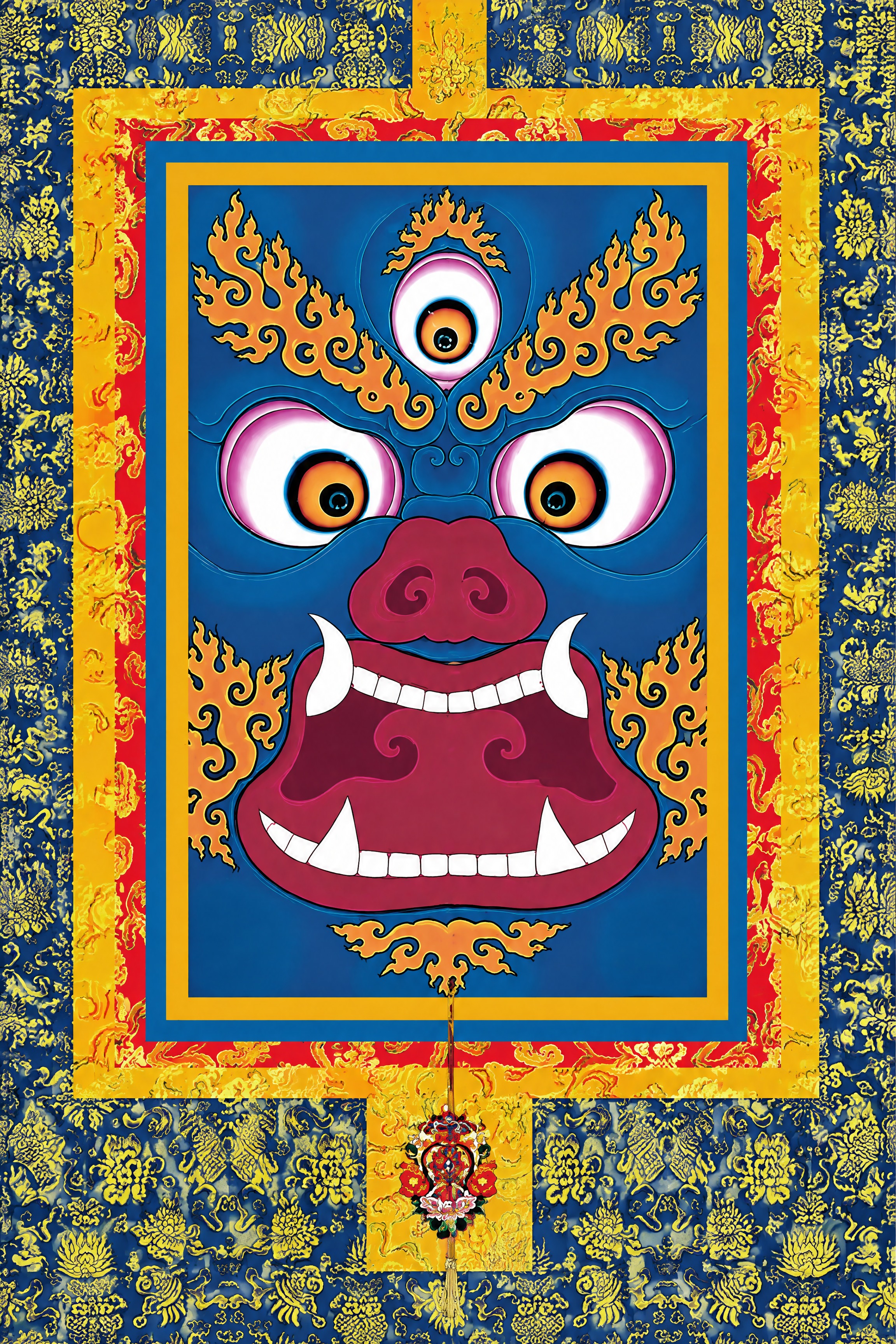 从参考图中提取门帘图案，去除中间的竖缝和拼接痕迹，去除背景中的… - 图片创意预览