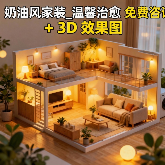 请自由选择括号内的3到5个关键词来替换图片中的文字部分，主图的合计风格以及颜色搭配参考上传的2涨图，依次搭配不同文案进行设计5个新的主图：【家装效果图定制_客餐厅卧室厨卫_现代简约风格
工装设计_商铺预览效果