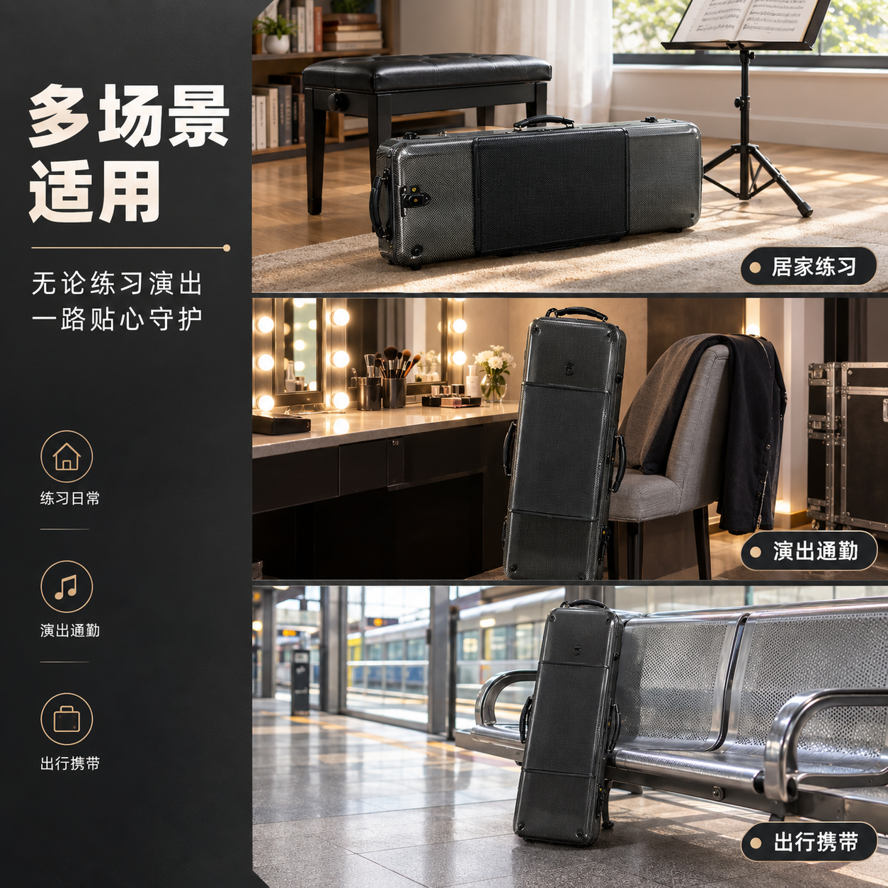 [商品] 使用【图1】深灰碳纤维纹方形中提琴盒；保留产品外观、… - 图片创意预览