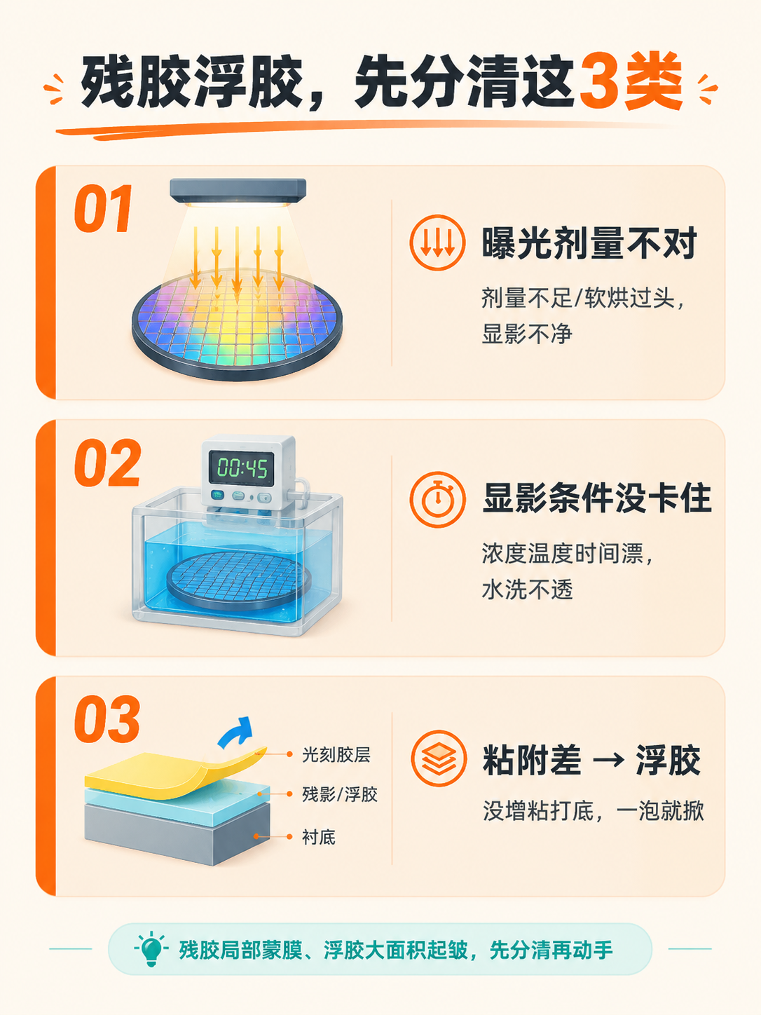半导体光刻工艺成因总览信息图，米白色简洁背景。顶部标题大字"残… - 图片创意预览