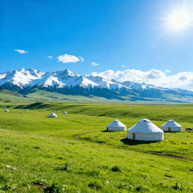 单独生成 ：哈萨克斯坦、乌兹别克斯坦、吉尔吉斯斯坦、塔吉克斯坦、土库曼斯坦 风景图图 尺寸。200*200预览效果