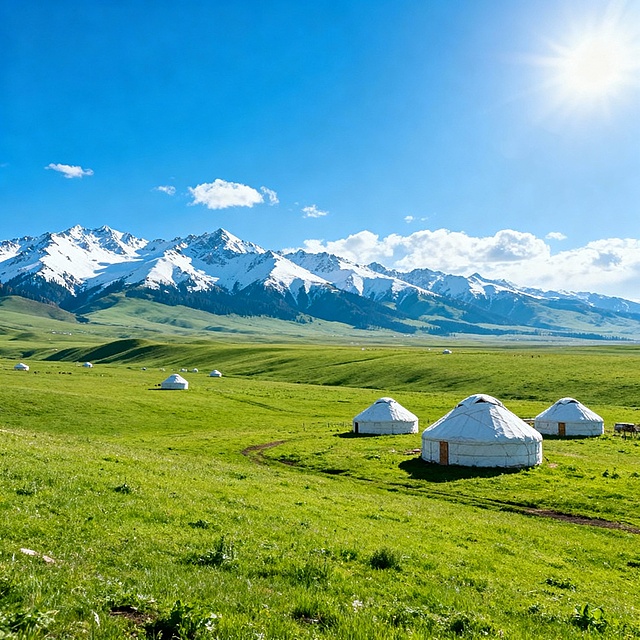 单独生成 ：哈萨克斯坦、乌兹别克斯坦、吉尔吉斯斯坦、塔吉克斯坦、土库曼斯坦 风景图图 尺寸。200*200