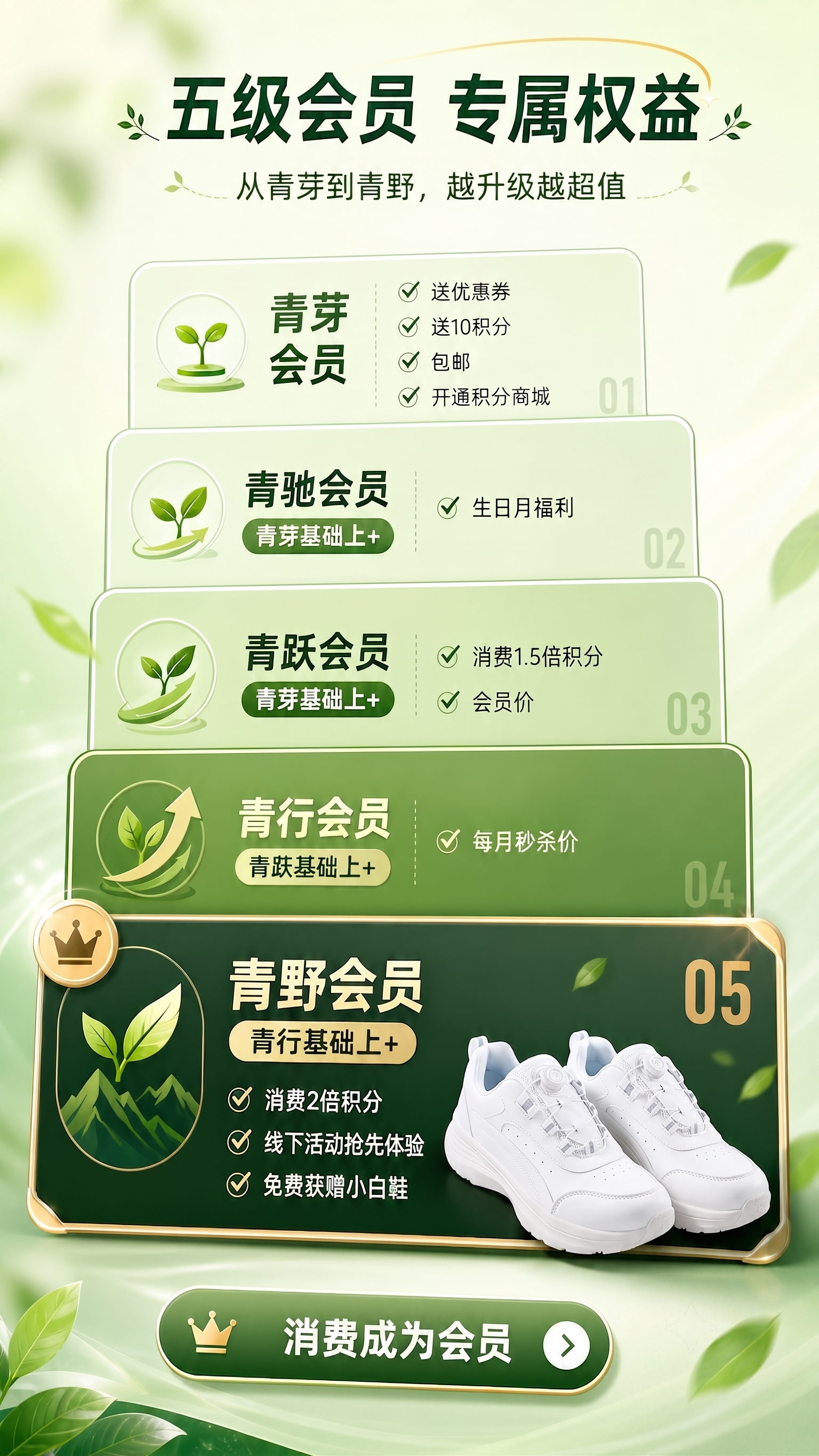 右下角二维码部分不要；最底部“立即升级会员”修改为消费成为会员 - 图片创意预览
