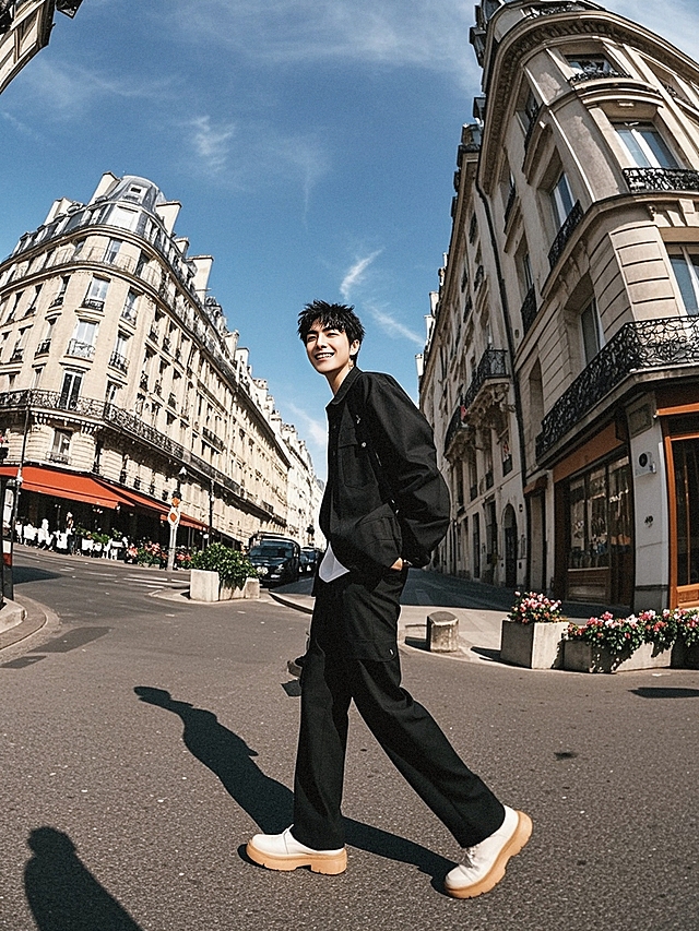 时尚感十足的街拍，杂志风格呈现都市青春活力。