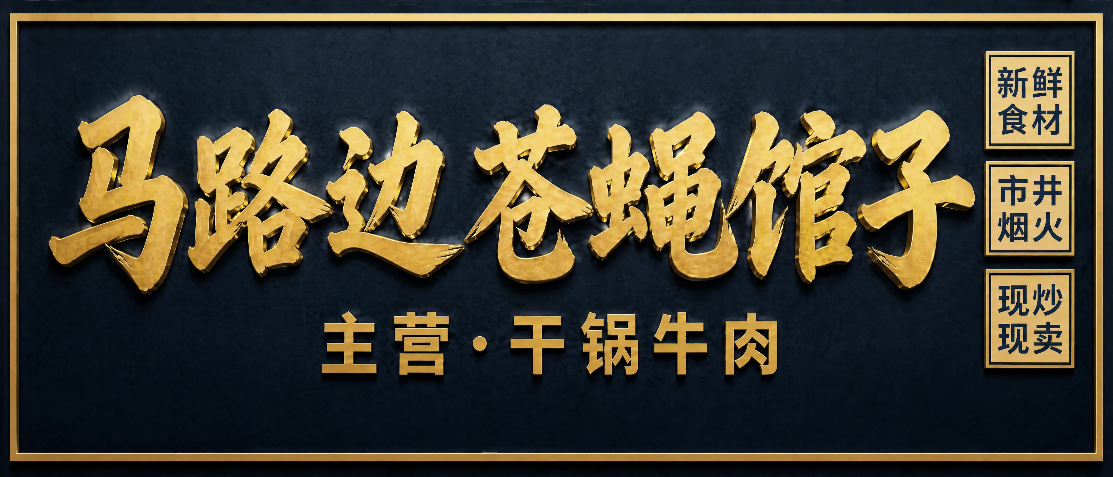 基于参考图的门头招牌设计，保持完全相同的版式布局、字体样式、立… - 图片创意预览