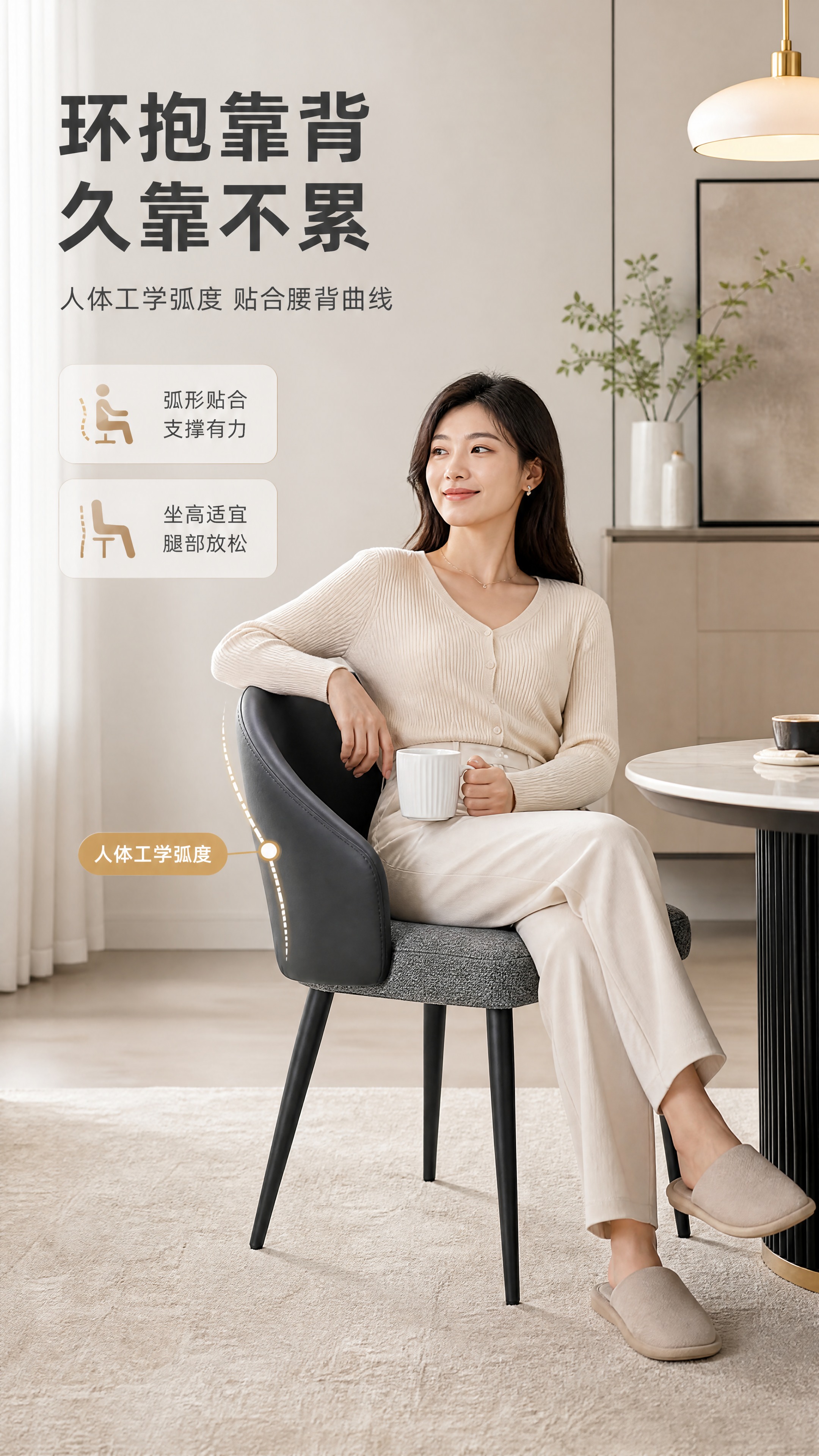 [商品] 使用【图1】DY-8821A玛雅黑餐椅；保留弧形环抱… - 图片创意预览