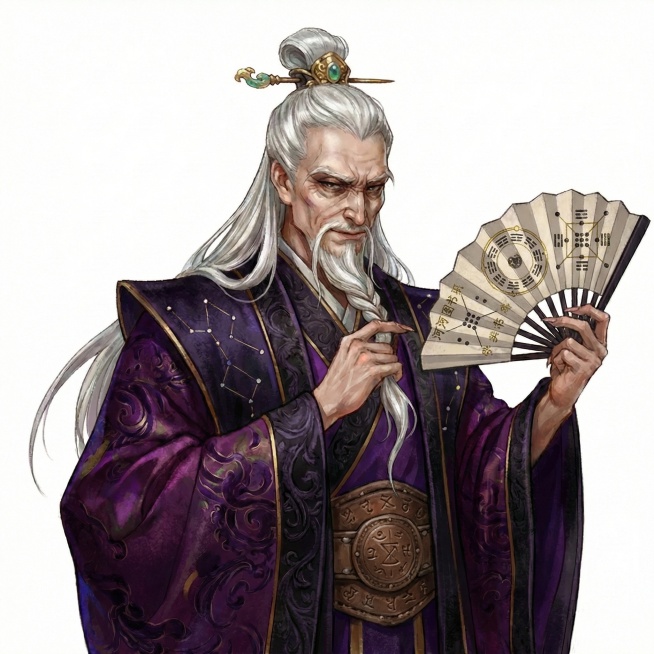 腰带变成皮革的样式，扇子上画着河图洛书预览效果