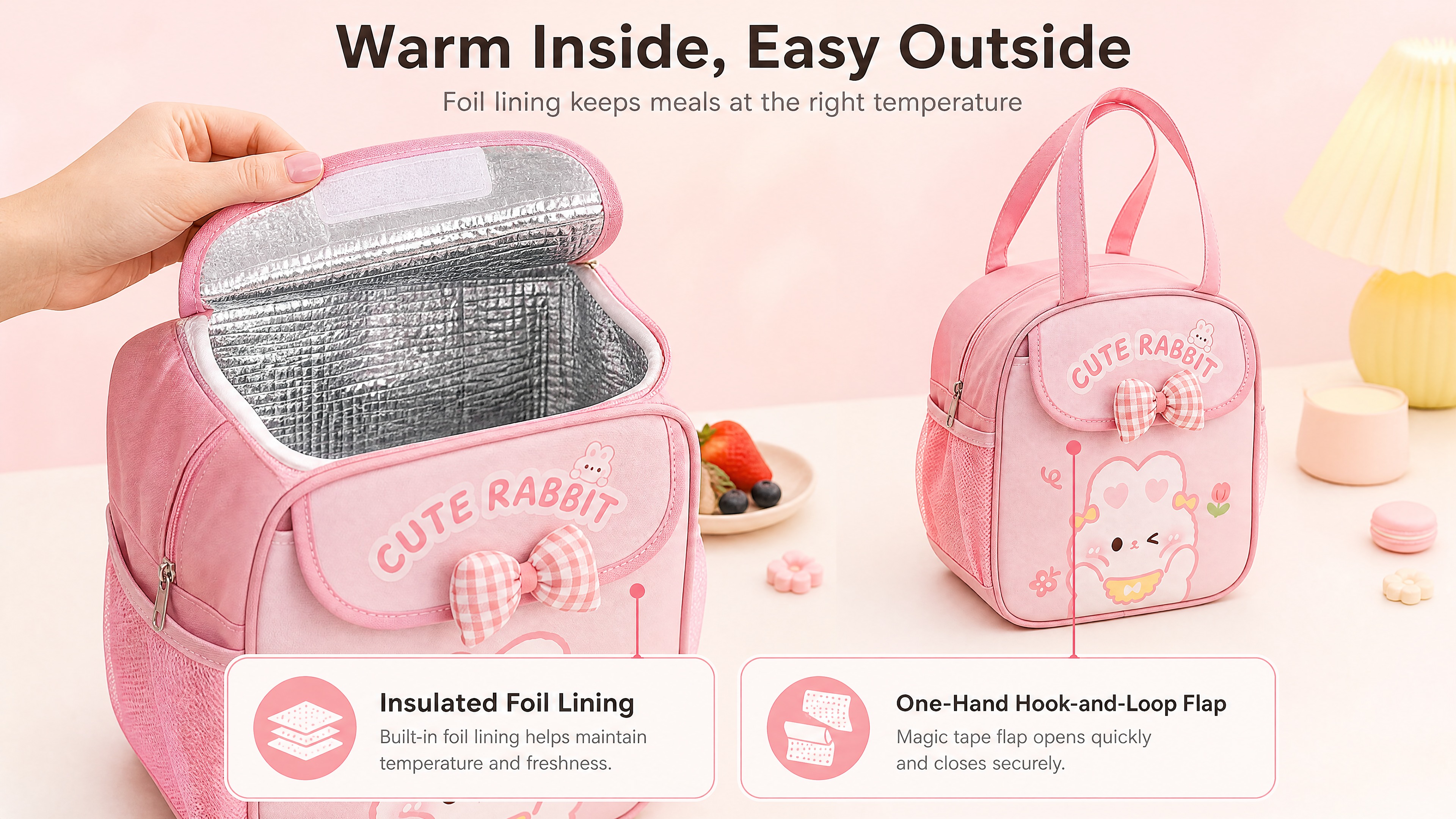 [商品] 使用【图1】校准包体外形、粉色面料、翻盖"CUTE… - 图片创意预览