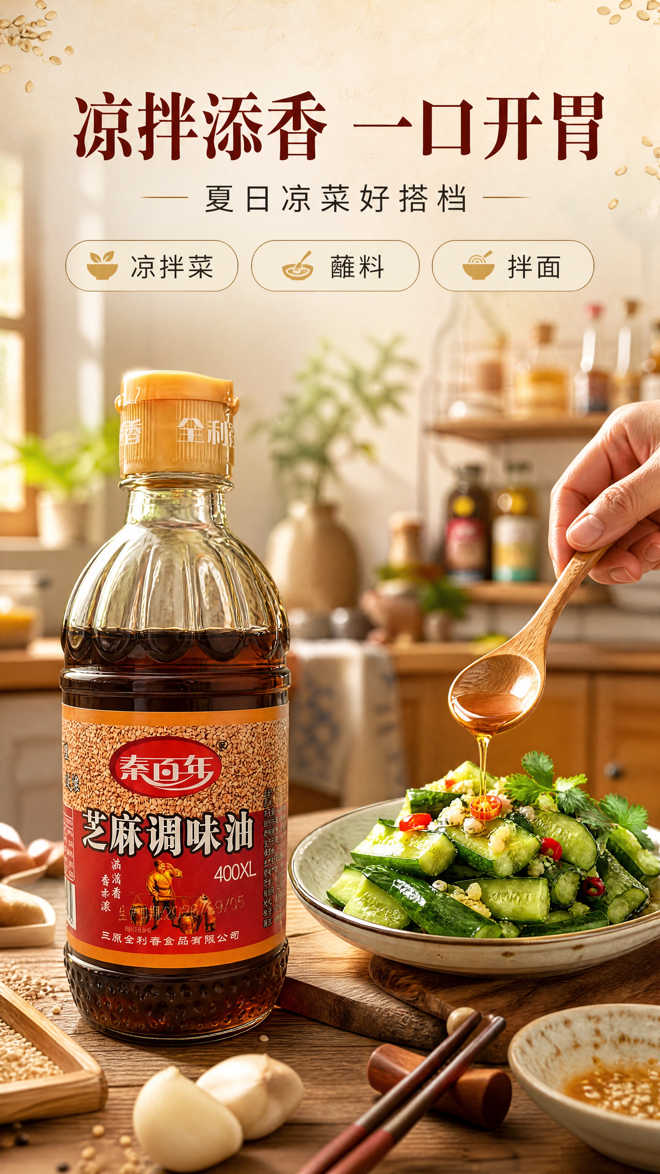 [商品] 使用【图1】秦百年芝麻调味油玻璃瓶；保留瓶身所有原貌… - 图片创意预览