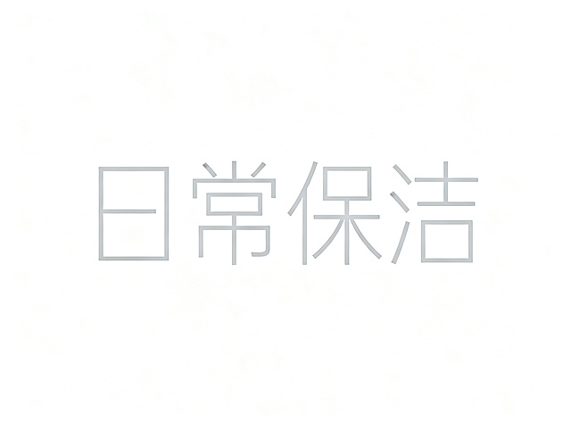 干净的纯白色背景。平面艺术字体设计，4个主体文字"日常保洁"，所有文字单行横向排列，现代简约温和风格，纤细无衬线字体，几何线条化处理，笔画简约流畅，浅灰色主体字，无额外装饰，所有装饰收敛在文字主体范围内，背景保持纯净大气无任何纹理。仅包含四个字："日常保洁"，不得增加、遗漏或替换任何一个字。文字整体必须完整呈现在画面内不可被裁切，四周留有安全边距。比例4:3。