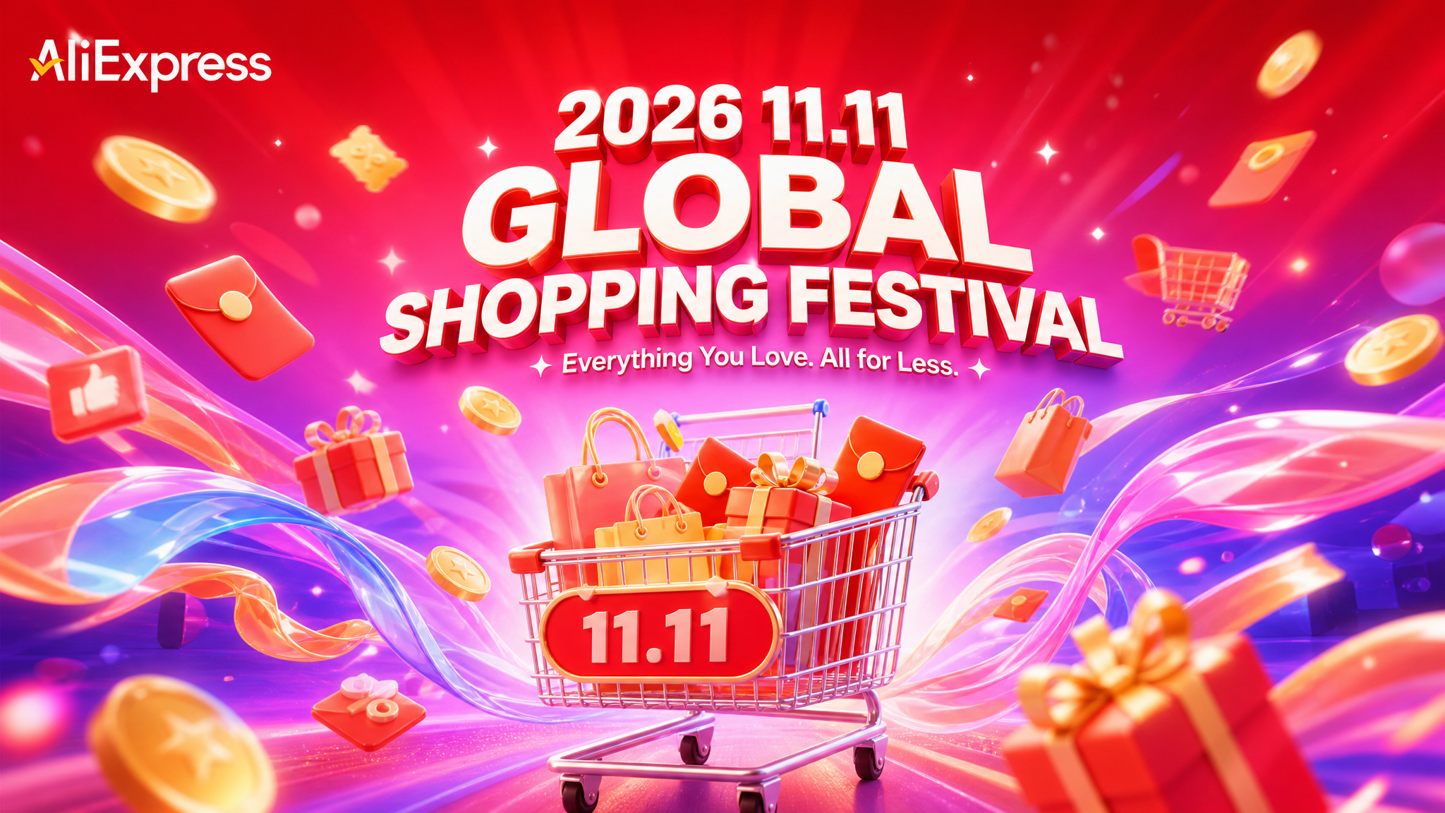 AliExpress 2026 11.11 Global Sh… - 图片创意预览