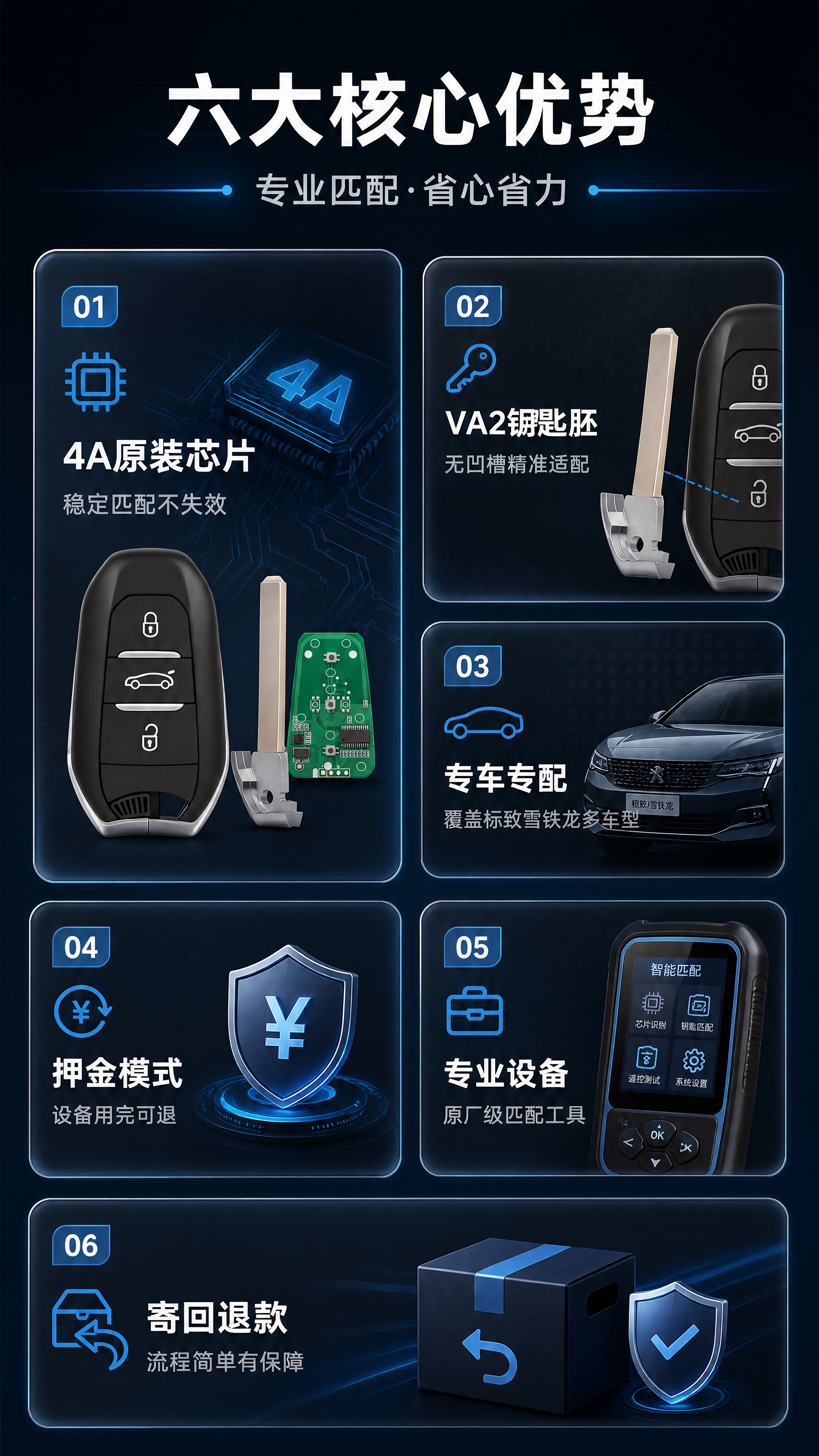 [商品] 使用【图1】标致雪铁龙智能钥匙；保留钥匙造型、按键、… - 图片创意预览
