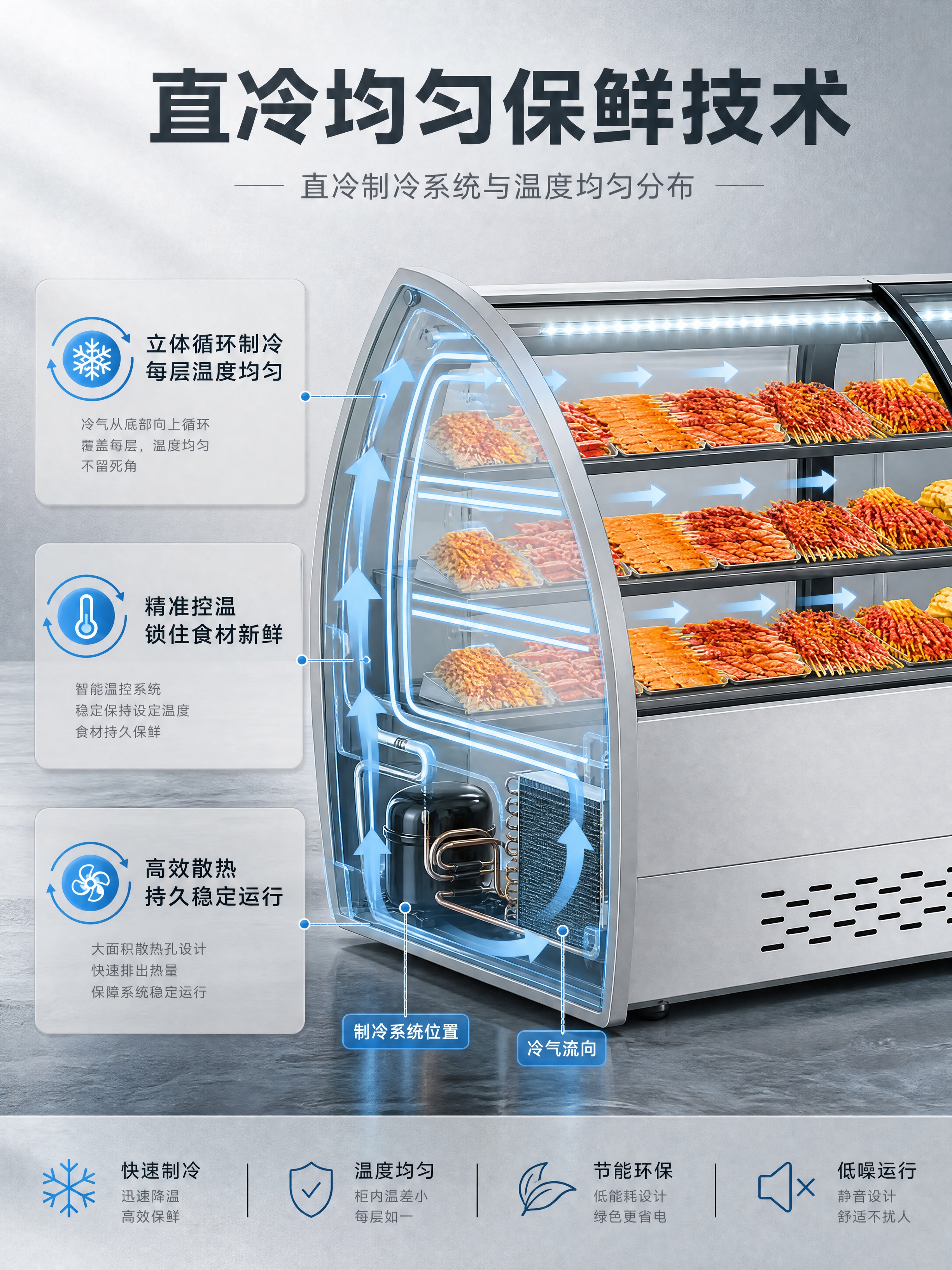 [商品] 使用【图1】商用双开门弧形玻璃熟食冷藏展示柜；保留双… - 图片创意预览