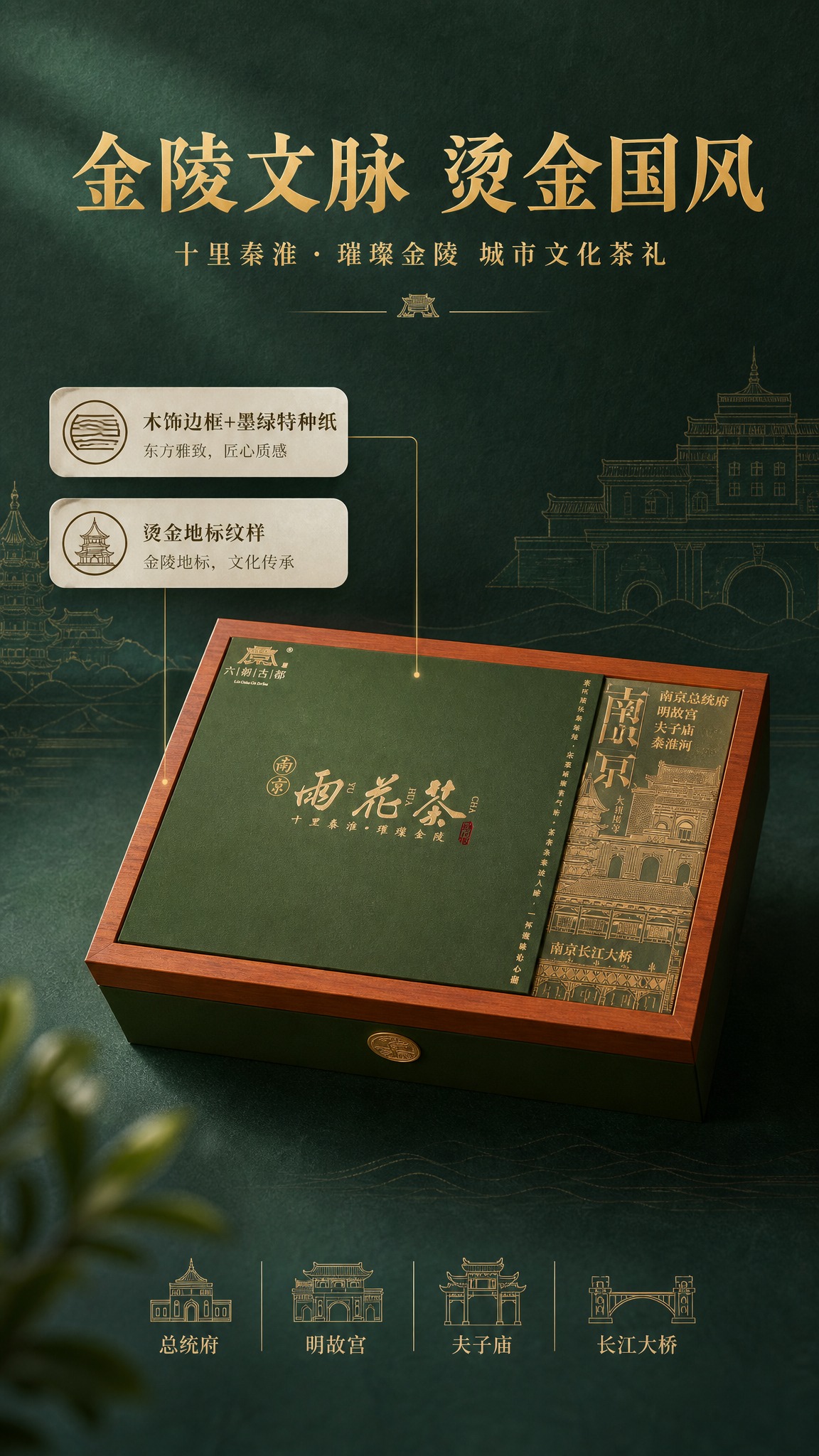 [商品] 使用【图3】闭合状态礼盒特写；保留红棕色实木边框、墨… - 图片创意预览