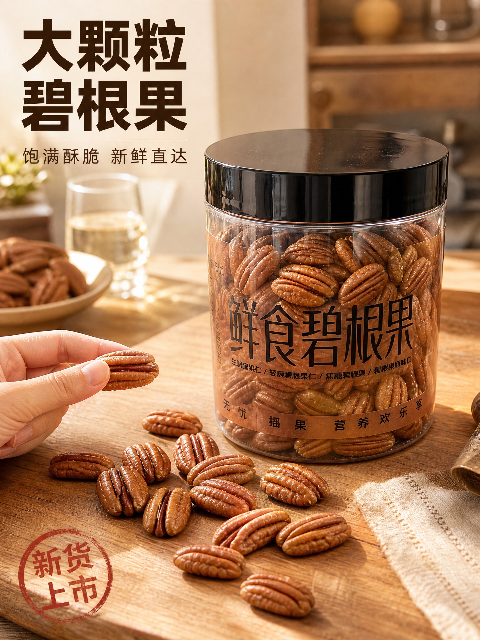 [主图-1] 首图点击率 碧根果罐装产品食欲诱惑展示。 [统一… - 图片创意预览