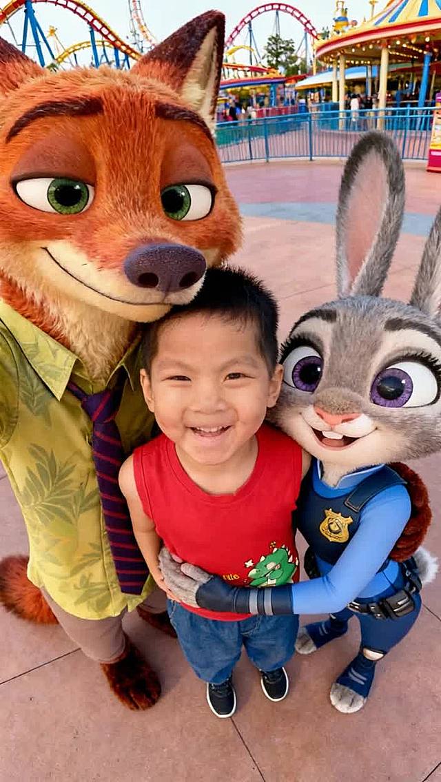 哪个小朋友能拒绝和兔子警官来一个亲密的合照呢