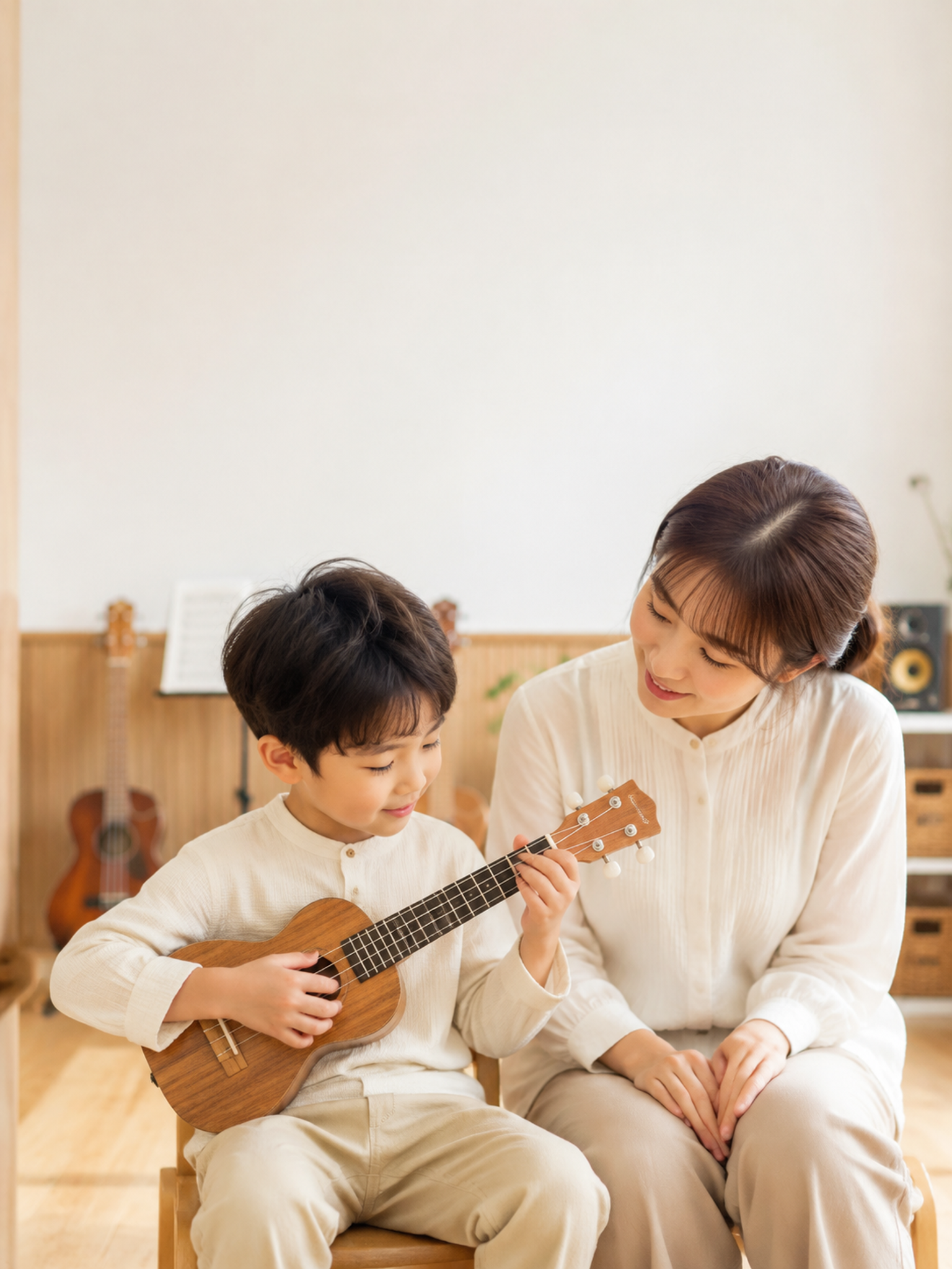 真实摄影风格，一张适合小红书封面的亲子音乐启蒙照片，画面中是一… - 图片创意预览