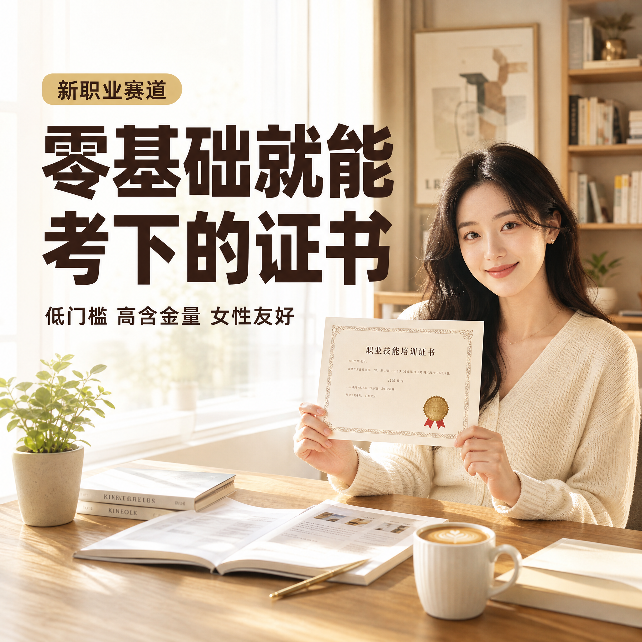 [主图-1] 零基础就能考下的证书 女性职业证书培训首图 [氛… - 图片创意预览