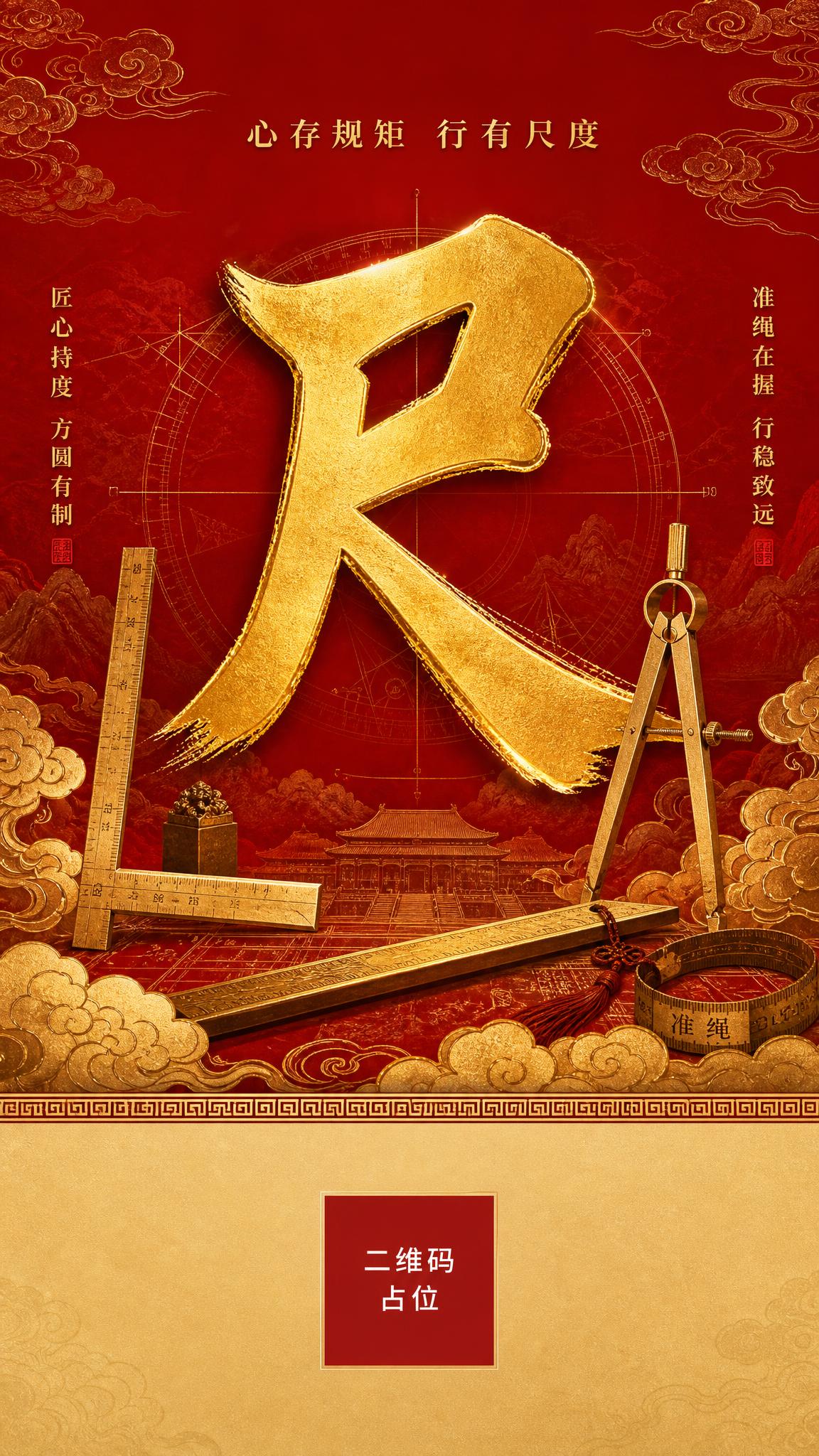 国庆主题系列海报第三张，国风新中式工笔风格，竖版9:16。画面… - 图片创意预览