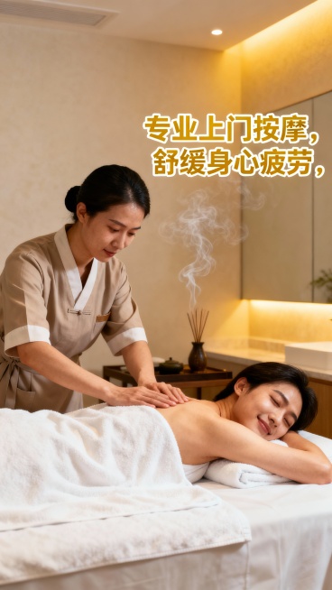帮忙生成50张上门全身按摩图片，图片可以加入一些文字预览效果