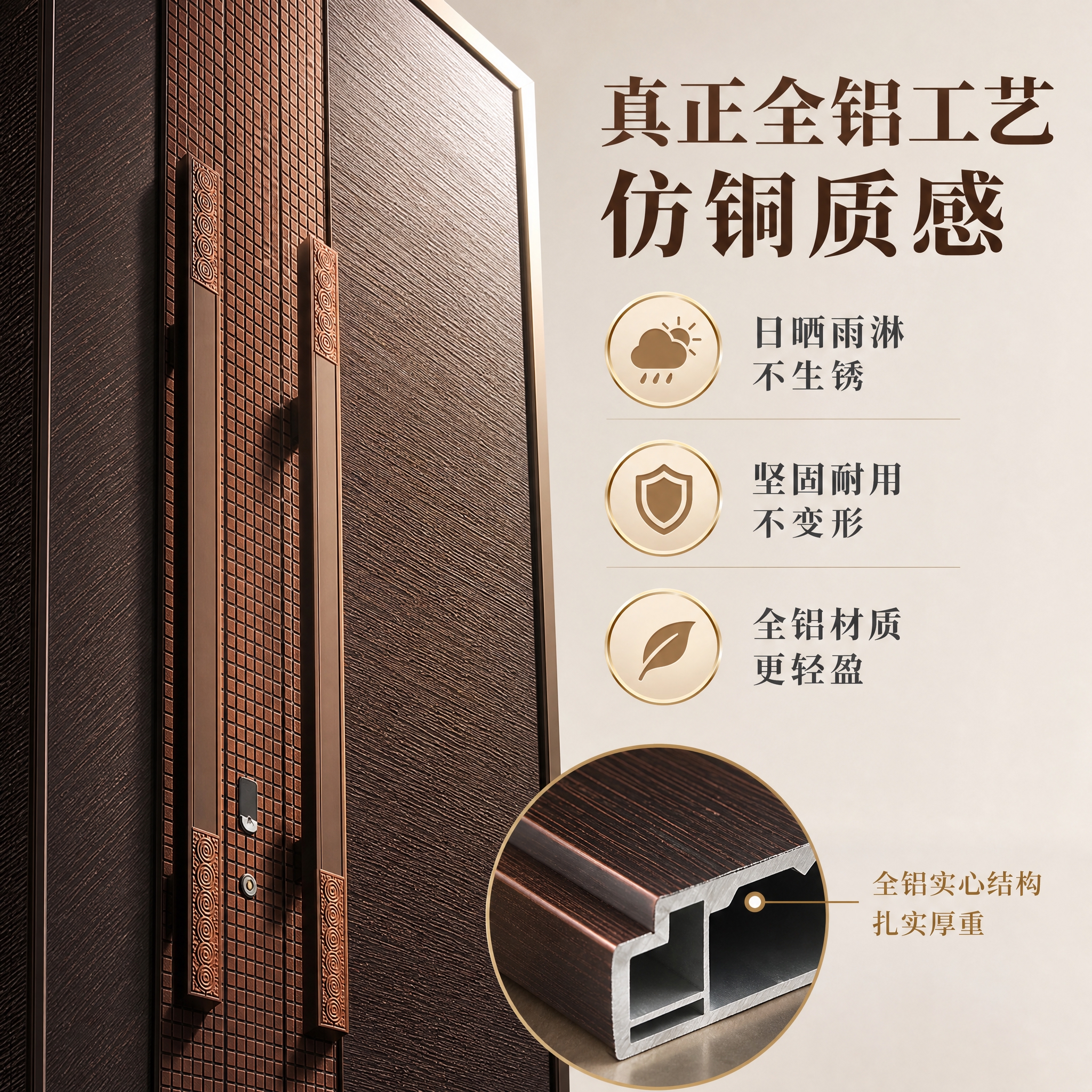 [主图-3] 材质工艺证明图，核心卖点：真正全铝工艺 不生锈不… - 图片创意预览