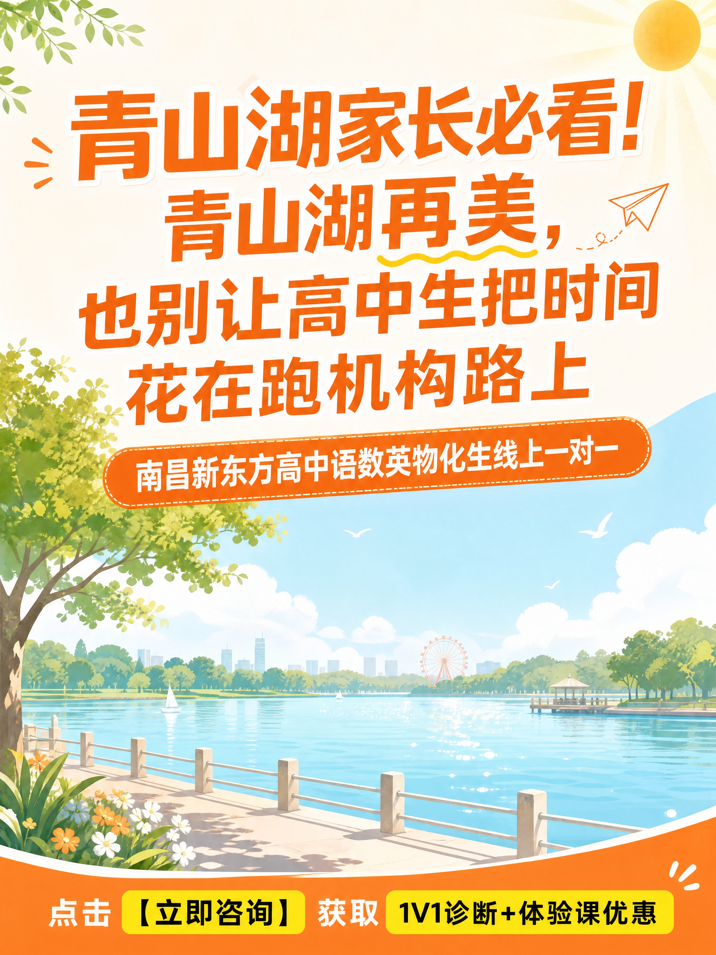 小红书笔记封面，清凉教育风，橙色+白色配色，夏日清爽感。大字标… - 图片创意预览