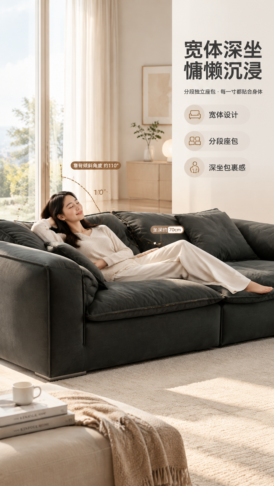 [商品] 使用【图1】LKS8876假日沙发深灰色布艺款；保留… - 图片创意预览