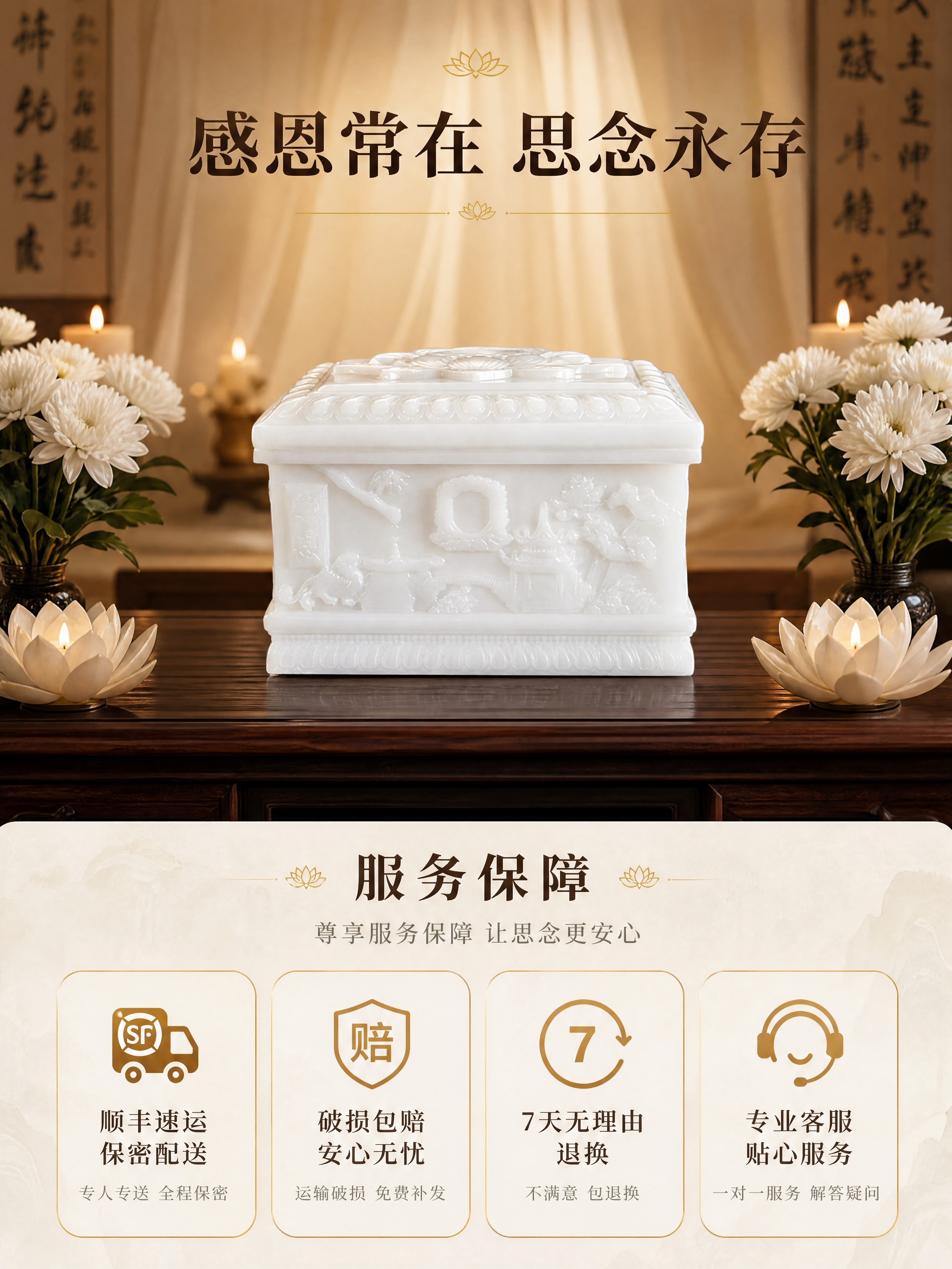 [商品] 使用【图1】感恩款冰翠玉骨灰盒正面全景；保留整体结构… - 图片创意预览