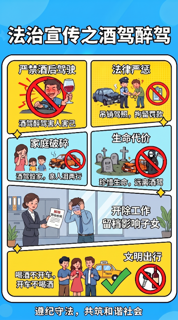 调整当前海报的开除工作分区，重新绘制场景：公司人力资源部门向因酒驾被处理的员工发出清楚显示"解除劳动合同"的书面通知，文字清晰可辨，保持卡通风格，标题和整体布局不变预览效果