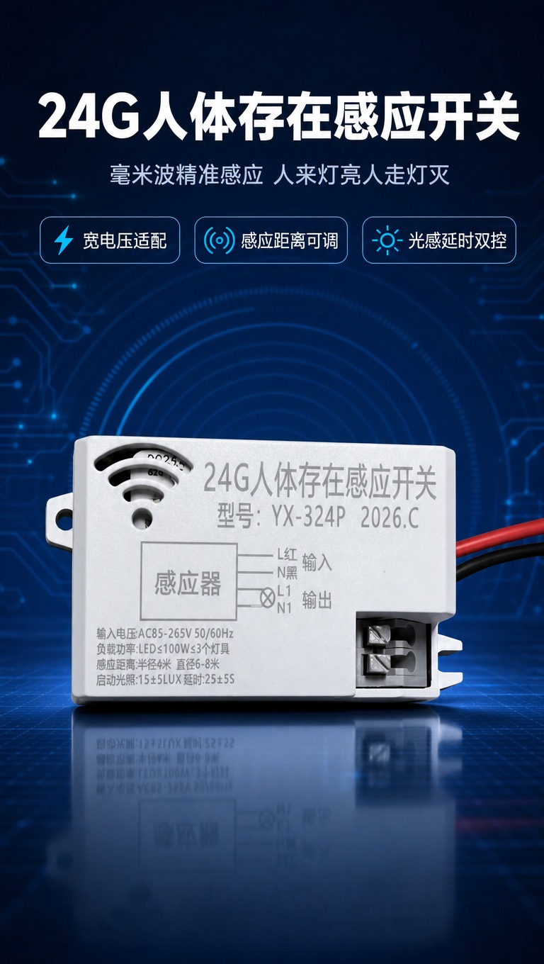 [商品] 使用【图1】24G人体存在感应开关（型号YX-324… - 图片创意预览