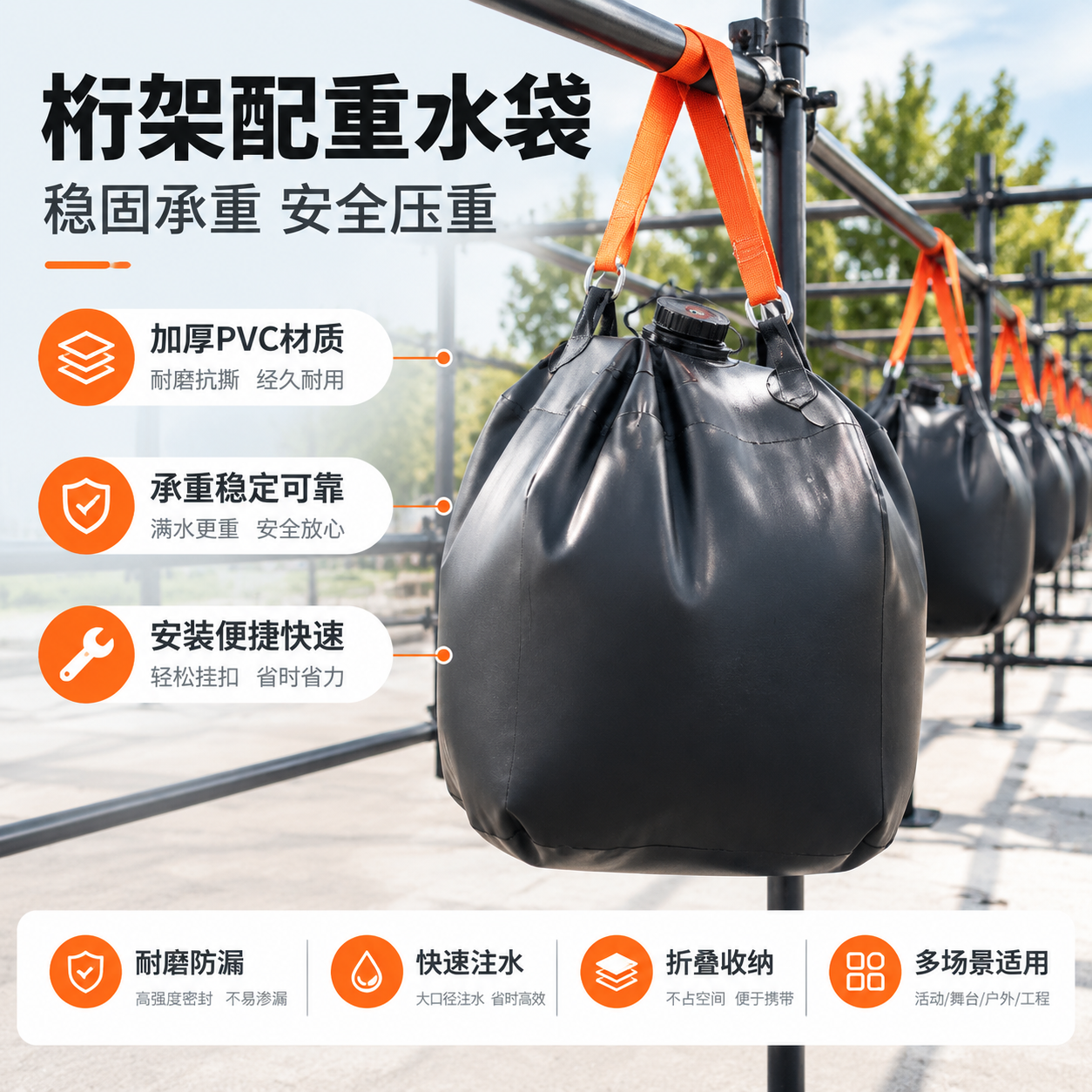 [主图-1] 首图点击率，突出桁架配重水袋专业承重与安全可靠的… - 图片创意预览