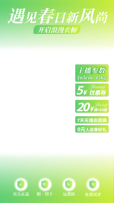 春季氛围电商直播贴片组合预览效果